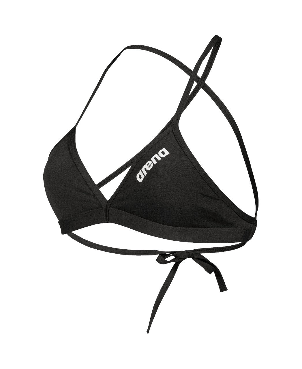 W Team Swim Top Tie Back Solid black-white