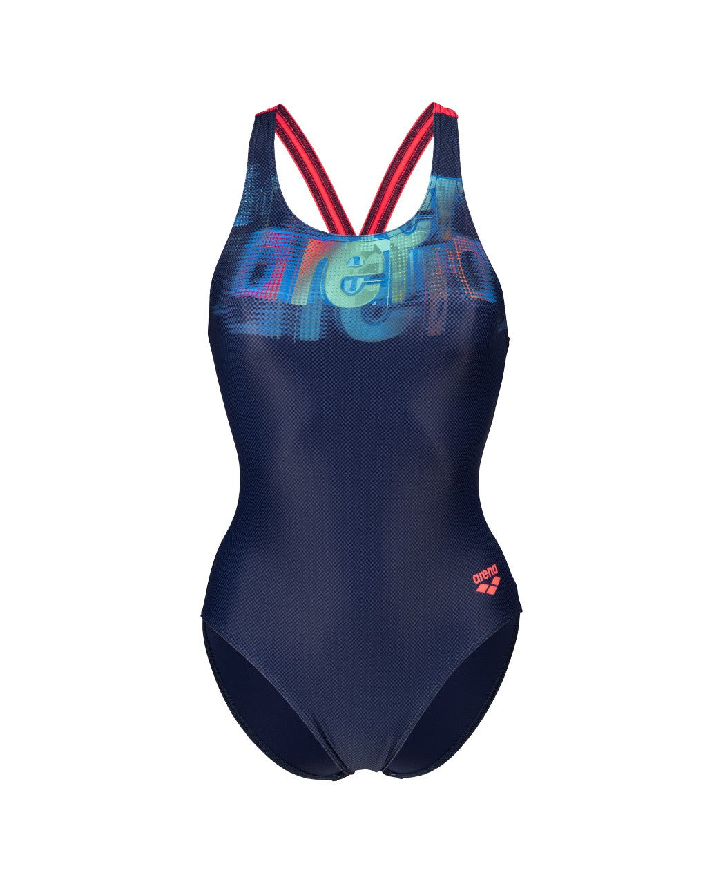 W Overlar Swimsuit V Back navy-fluored
