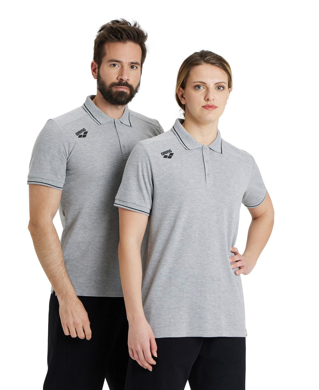 Team Poloshirt Solid Cotton heather-greyr