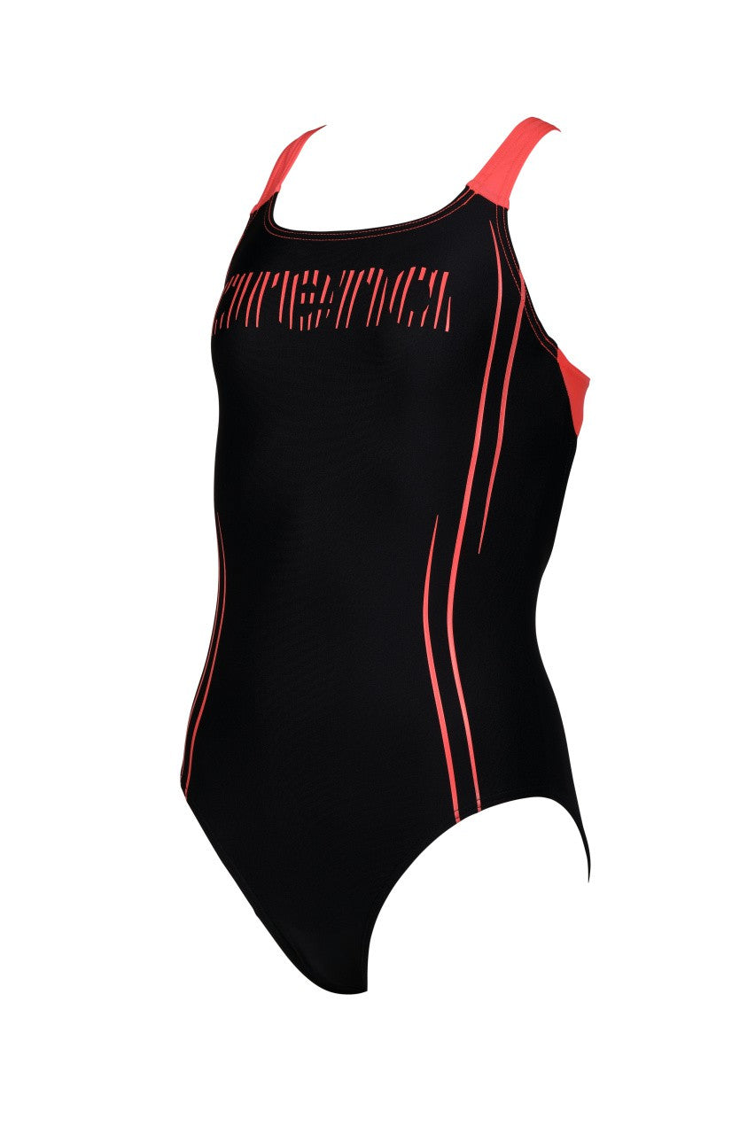G Swimsuit Swim Pro Back Graphic black-fluo-red