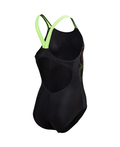 G Swimsuit V Back Graphic black-softgreen