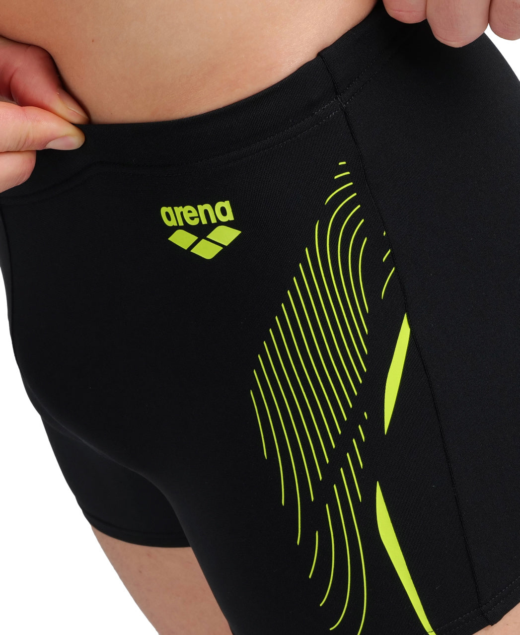 M Swim Short Graphic black-softgreen
