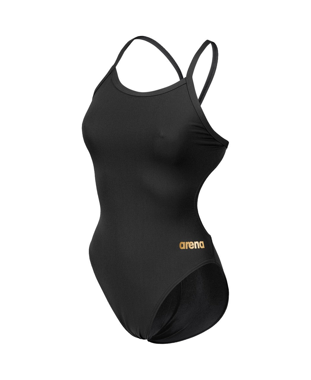 W Team Swimsuit Challenge Solid black-gold