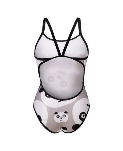 W Crazy Panda Swimsuit Super Fly Back black/white-mult