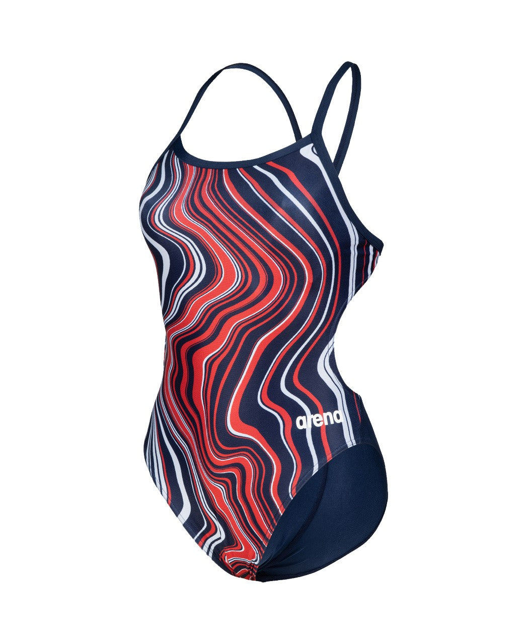 W Swimsuit Challenge Back Marbled navy-redmulti