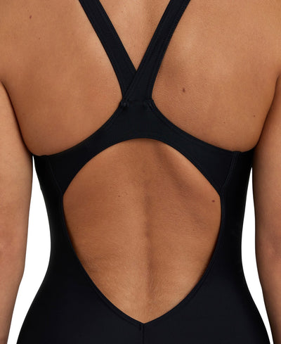 W Modular Swimsuit V Back black-turquoise