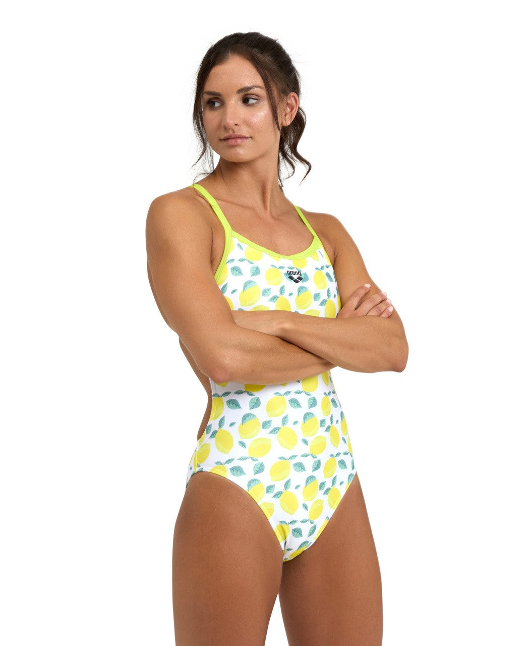 W Lemons Swimsuit Xcross Back softgreen-white