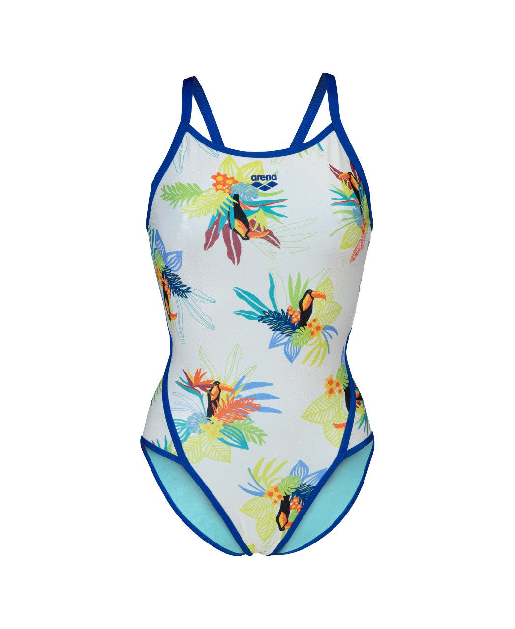 W Toucan Swimsuit Super Fly Back neonblue-whitemulti