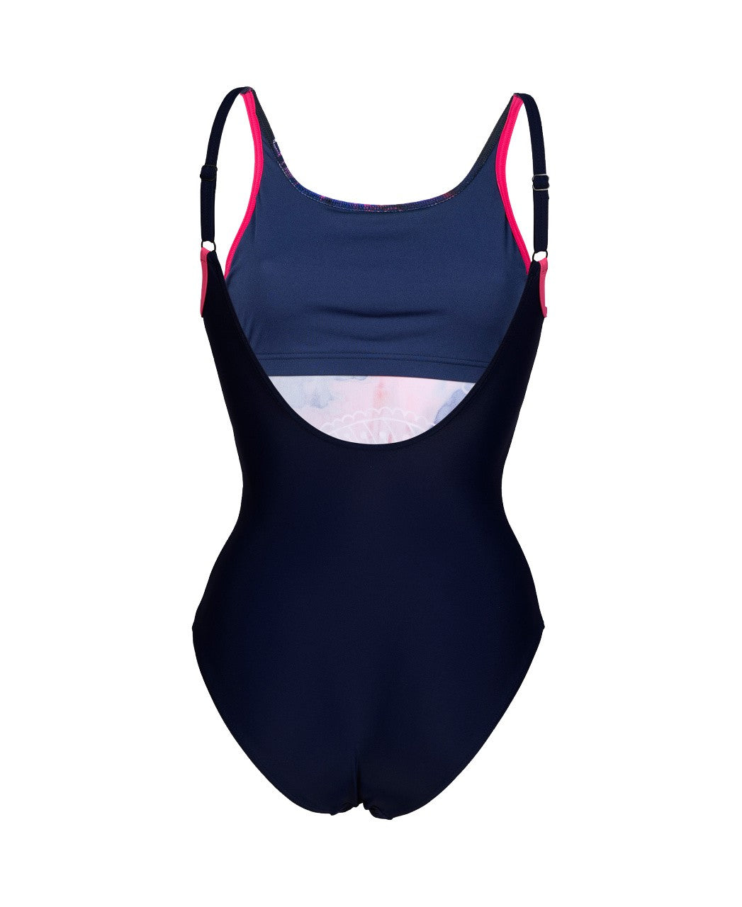 W Swimsuit U Back Placement B navy-rose-multi