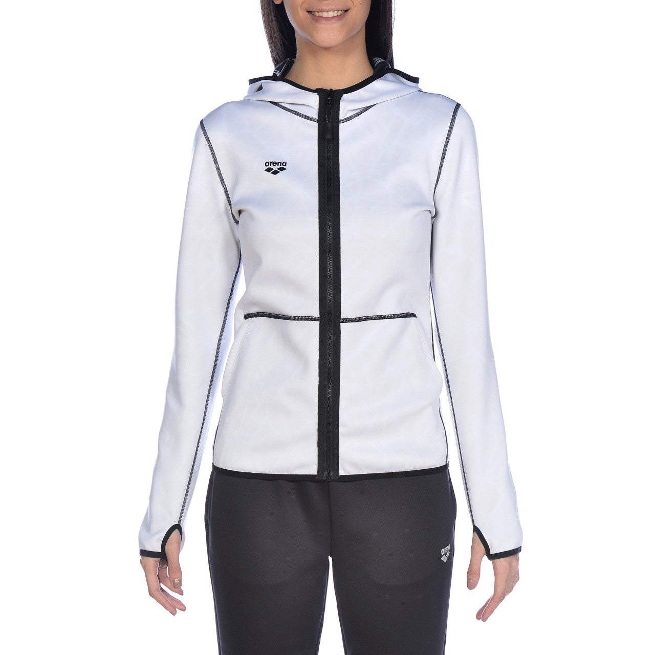 W Hooded Spacer Reversible F/Z Jacket carbonics-white