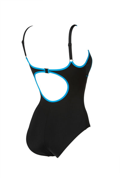 W Tania Clip Back One Piece black-turquoise