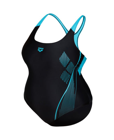 W Swimsuit Swim Pro Back Graphic Plus black-martinica