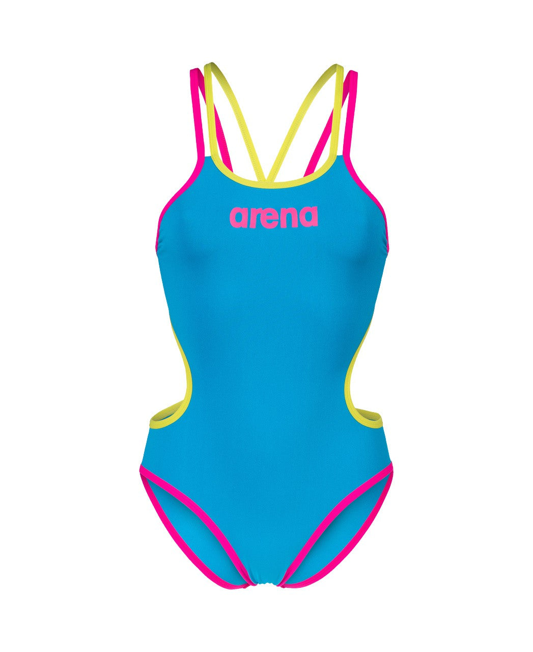 W One Double Cross Back One Piece turquoise-fluopink